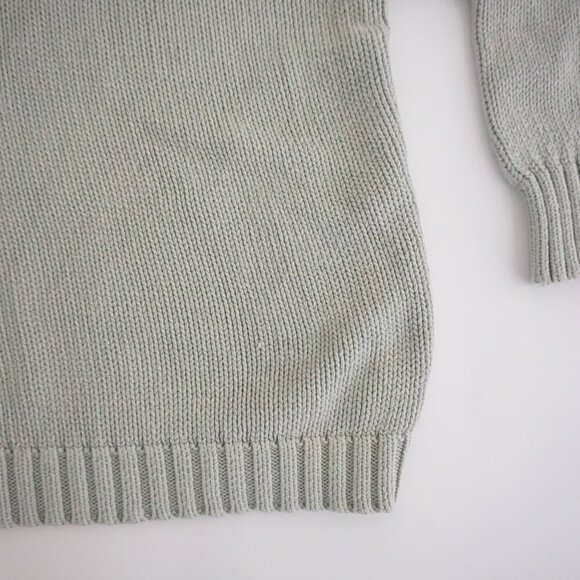 Vintage Eddie Bauer Sage & White 100% Cotton Snowflakes Turtleneck Sweater M - Picture 6 of 11